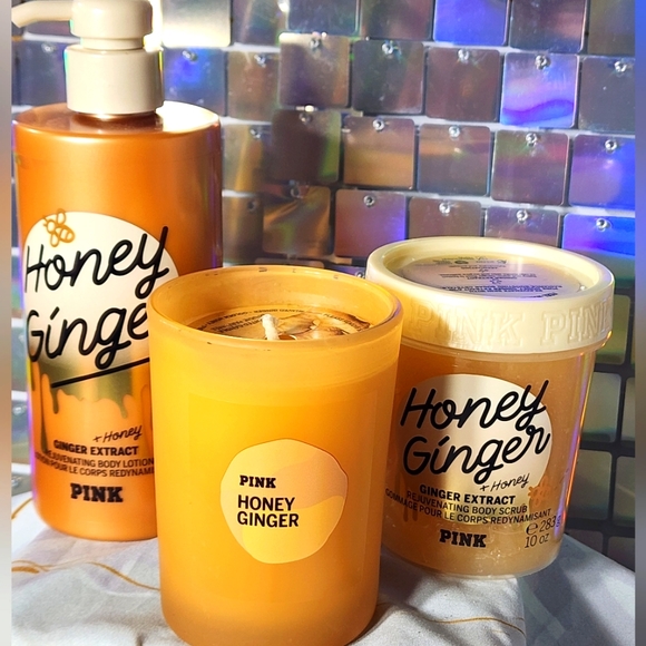 PINK Victoria's Secret Other - Victoria Secret PINK Honey Ginger  Body Lotion,Body Scrub, & Scented Candle NEW